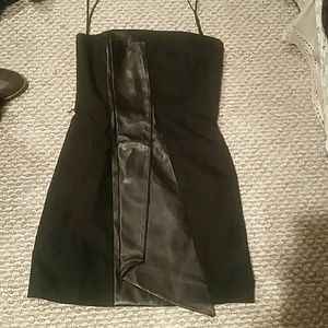 COPY - Alice & Olivia black strapless leather det…